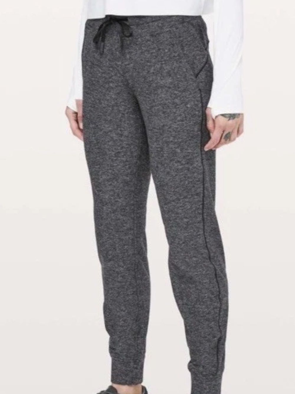 lululemon athletica ready to rulu Dark Heather Gray Jogger Pants 0553
